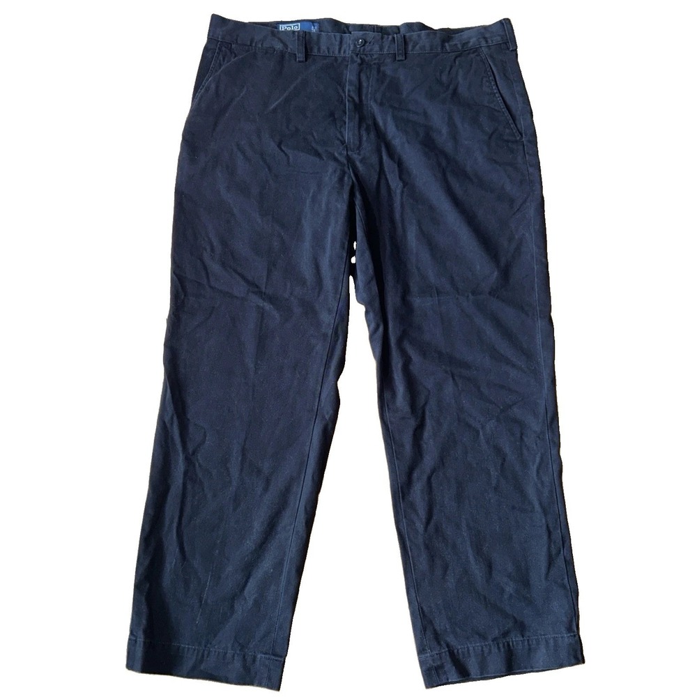 Polo Ralph Lauren‎ Preston Pant Mens 38x29 Navy Blue Cotton Chino Straight Leg